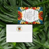 Floral geometric sparkling wijnetiket