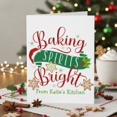 Étiquette Festif Baking Spirits Bright Custom Christmas