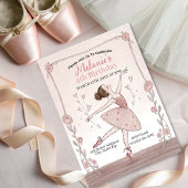 Ballerina Tutu Rose Cute Invitation Anniversaire