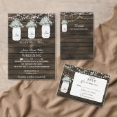 Carte D'accompagnement grange bois mason jarre rustique mariage détails c (Personnalisez la collection de ce créateur indépendant. )