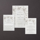 Étiquette Mariage Roses Fleurs 3D Blanches (Personnalisez la collection de ce créateur indépendant.)
