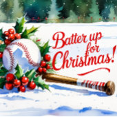 Honkbal sparen de datum van Kerstmis Kaart