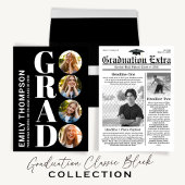 Carte Postale Graduation Photo Calligraphie Script Simple Blanc