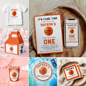 Invitation Basketball première année bas 1er anniversaire Bil