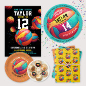 Assiettes En Carton Cool Orange Sport All-Star Basketball Anniversaire