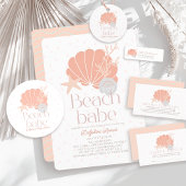 Carnet Beach Babe Seashell Pink Baby Shower Guest Book