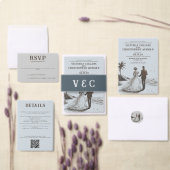 Invitation Mariage Beach Couple (Personnalisez la collection de ce créateur indépendant.)