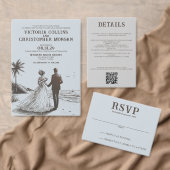 Strand Paar Bruiloft Informatiekaartje (Personaliseer de collectie van deze zelfstandige maker.)