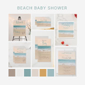 Strand Theme Baby shower Luier Raffle Informatiekaartje