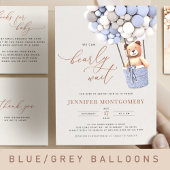 Carte D'accompagnement Blue Grey Devine Combien D'Ours Ballons Billets