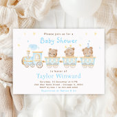 Serviette En Papier Baby shower du train Bear Blue