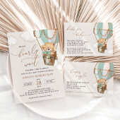 Serviette En Papier Ours en peluche, Ballon à air chaud vert, Baby sho