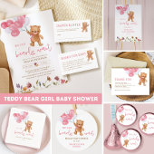 Barly Wacht Meisje Teddy Bear Baby shower All In One Uitnodiging