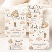 Carte D'accompagnement Baby shower à rayonnages à balloon de l'ours en pe