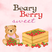 Invitation Béary Berry Sweet Pink Cub's Strawberries Annivers