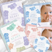 Serviette En Papier Beary Sweet Blue Gummy Ours Boy Anniversaire