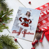 Poster Belle femme de Noël au-dessus de la neige hivernal