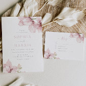 Invitation Pétales de fleurs rousses Mariage élégant