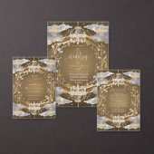 Cartons Réponse Beau Mariage opulent or et cristaux (Personnalisez la collection de ce créateur indépendant.)