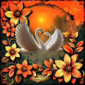 Mooie zwanen in liefde. save the date