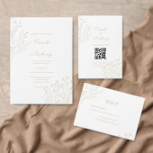 Invitation Mariage Boho Floral Corner beige (Personnalisez la collection de ce créateur indépendant. )