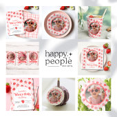Gobelets En Papier Fraise 1er Anniversaire Fête Berry Première photo