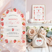 Serviette En Papier Berry First Birthday Strawberry Bow 