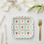 Bannière À Fanions Strawberry Gingham First Birthday