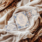 Invitation Berry First Blue Garden Party 1st Birthday