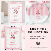 Sticker Rond Berry First Strawberries Fille 1er anniversaire fê