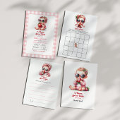 Invitation Gingham et Fraise Douce Baby Shower