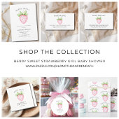 Berry Sweet Roze Aardbei Meisje Baby shower Kaart