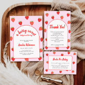 Invitation Berry Sweet Girly Baby shower fraise