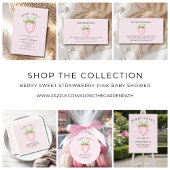 Invitation Douce Fête Rose Fraise pour Bébé Fille