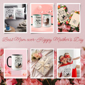 Carte Postale Meilleure maman jamais maman maman, enfants/ fleur