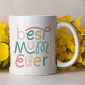 Mug Meilleure maman jamais coloré typographie moderne 
