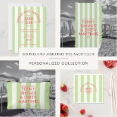 Serviette En Papier Bikinis Et Martinis Le Bach Club Green Stripe