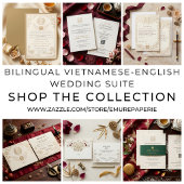 Placement Carte de table bilingue vietnamien-anglais double