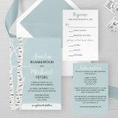 Sticker Rond Mariage Monogramme bleu clair