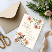 Boho Bird in Florals Bridal Shower Kaart