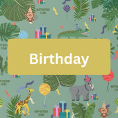 Feestdieren Verjaardagsfeest, Kinder, Oerwoud Papieren Bordje