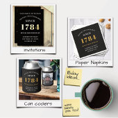 Serviette En Papier Budget Anniversaire Invitation Black Gold Chaque a