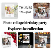 Papier Photo collage blanc invitation d'anniversaire