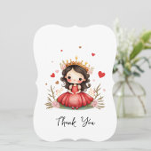 Invitation Petite princesse avec robe rouge