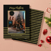 Bandes dorées de Noël Ornement Carré en céramique