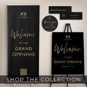 Sticker Rond Logo d'ouverture du Merci Black Gold Script