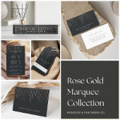Carte De Visite Rose Gold Marquee Signature Script de calligraphie