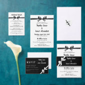 Serviette En Papier Bow noir et blanc | Mariage élégant | Monochrome (Personnalisez la collection de ce créateur indépendant. )