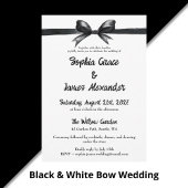 Menu Bow noir et blanc | Mariage élégant | Monochrome M