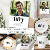 Gobelets En Papier Black & White Cinquante 50e anniversaire